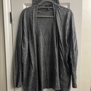 Gray Open Front Cardigan